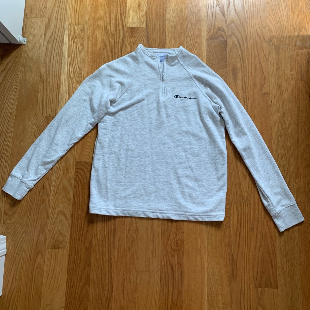 Womens greyish/white Champion quarter zip